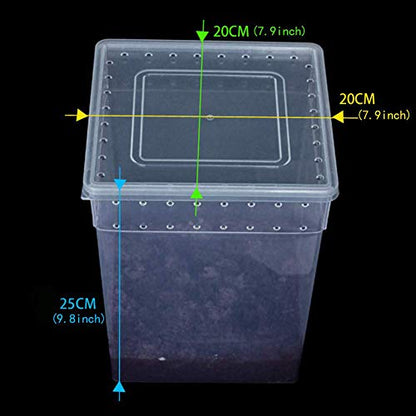 OMEM Portable Reptile Terrarium Habitat for Mini Pet Houses Breathable Holes Stackable Container (Extra H) - size: 1PCS-Clear-Extra H