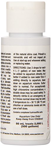Seachem Prime Fresh and Saltwater Conditioner - Chemical Remover and Detoxifier 50 ml | Chemical Remover and Detoxifier - size: 50 mL, style: Conditioner
