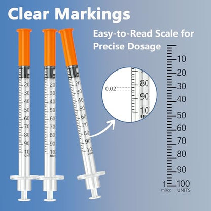 jeringas 1ml 31G 1/2" (12.7mm), Individually Wrapped, Pack of 100