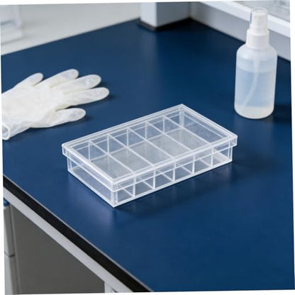 FUOYLOO Acrylic Incubation Tray with Lid 6-Compartment Impact-Resistant Laboratory Breeding Chamber Box for Sample and Specimen Observation and Organizing in Scientific Research