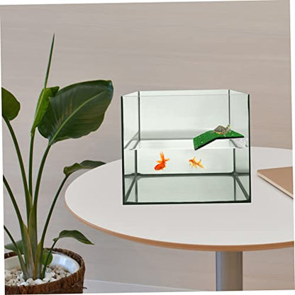 2pcs Tortoise Climbing Ladder with Suction Cups Turtle Basking Platform for Sunbathing Resting Durable Simulation Lawns for Water Turtles Frogs and Lizards