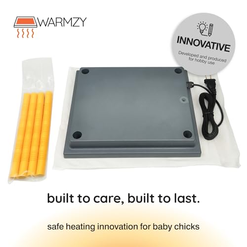 Hatching Time Warmzy 16"x22" Chick Heating Plate – Safe 40W Chicken Coop Heater for 50–55 Chicks with Adjustable Legs | Gentle Low-Heat Brooder Plate for Chicks, Durable Fire-Resistant Chicken Heater - size: 16" x 22" for 50–55 Chicks