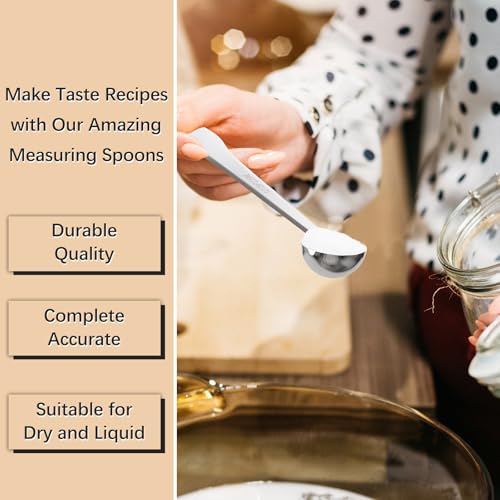 1PCS 1/2Tablespoon(1/2tbsp, 7.5ml) Extra-long Handle Measuring Spoon | 18/8(304) Stainless Steel, Food-Grade, High Precision, Durable, ‌Rust-Free, Dishwasher-Safe, Easy-Read Marking - size: 1/2tbsp|7.5ml