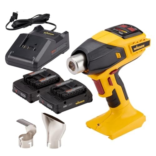 Wagner Spraytech FURNO 550 18V Cordless Heat Gun, 2 Batteries | Variable-temperature 18V heat gun, 550°F to 1000°F, includes two nozzles, two batteries and a charger. - size: FURNO 550 Cordless (2 Batteries)