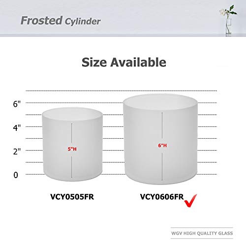 WGV Cylinder Vase, Width 6", Height 6", Frosted Glass Container Terrarium Candle Holder for Wedding Centerpiece, Party Event, Home Office Decor, 1 Piece - size: 6"x6"H FR