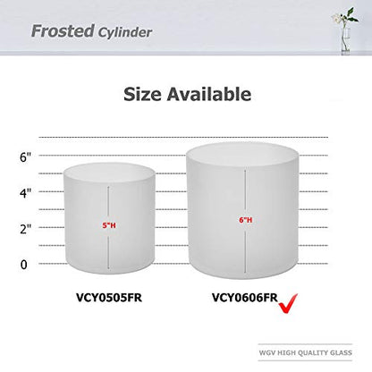 WGV Cylinder Vase, Width 6", Height 6", Frosted Glass Container Terrarium Candle Holder for Wedding Centerpiece, Party Event, Home Office Decor, 1 Piece - size: 6"x6"H FR