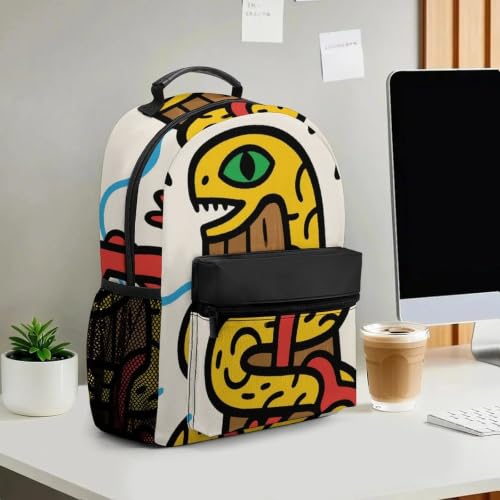 Snake Totem Pole Laptop Bag Back Pack Travel Backpack Sports Work Backpacks Teacher Bookbag 16.5in