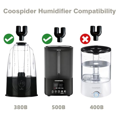 Extension Tube/Hose for COOSPIDER 380B and 500B Reptile Fogger, Accessories of Reptile Humidifier with Hose, Suction Cup, 2 in 1 Joint, Reptile Mister Parts for Reptiles Amphibians and Terrarium