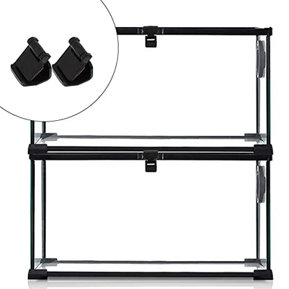 4pcs Terrarium Cover Clips Terrarium Screen Cover Clip Fresh Air Non- Locking Screen s - Escape Feeding Tank Latch for Glass Turtle Reptile Parts Aquarium s