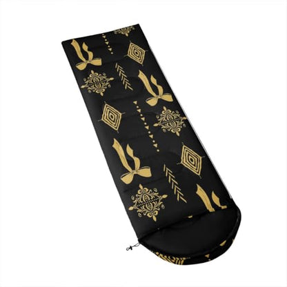 Erosebridal Sugar Skull Kids Sleeping Bag Southwestern Aztec Western Camping Blanket for Hiking Travel Hunting Sleep Bag - color: Black Yellow Gold 21