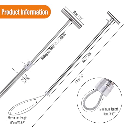 Dog Catcher Pole, Animal Catch Control Tool with Flashlight Non-Slip Tape | Animal Control Pole Stainless Steel Pig Hog Holder Heavy Duty for Dogs, Pig, Fox, Coyote Bulldog Wolf Goat Gator