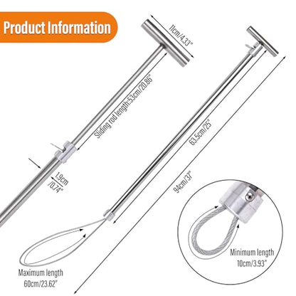 Dog Catcher Pole, Animal Catch Control Tool with Flashlight Non-Slip Tape | Animal Control Pole Stainless Steel Pig Hog Holder Heavy Duty for Dogs, Pig, Fox, Coyote Bulldog Wolf Goat Gator