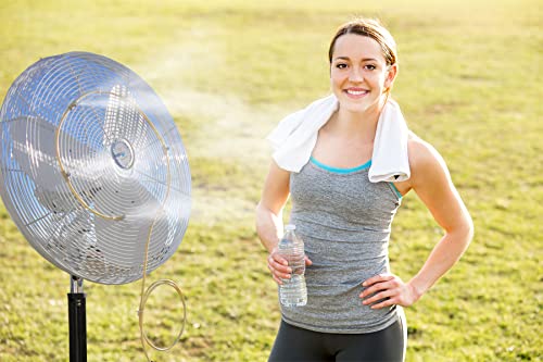Fan Misting System - Outdoor Cooling Fan Mister - Do It Yourself Misting System- Made in USA. 15 Inch diameter Beige - size: 15 Inch diameter