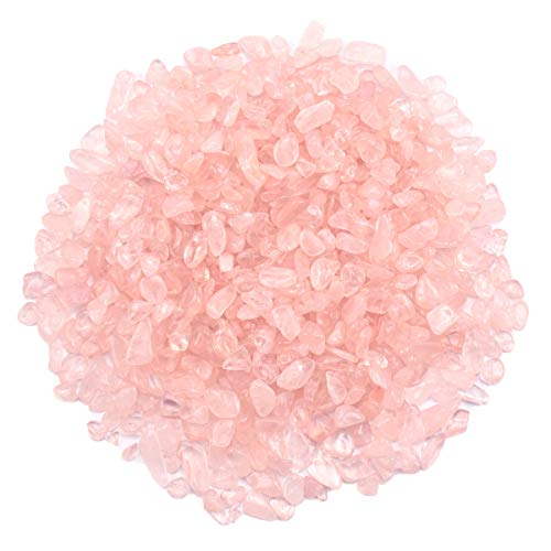 WAYBER Natural Crushed Rose Quartz Pink Crystal Decorative Stones, 1 Pound | Toxin-Free, Fade-Resistant, Ideal for Reiki Healing, DIY Crafts, Vase Filler, Aquarium & Bonsai Decoration - color: Pink, size: 1 Pound