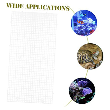 LIOOBO 4pcs Aquarium Divider Fine Mesh Tank Separator for Betta Reptiles Plastic Grid Fish Tank Separator Suction Cups