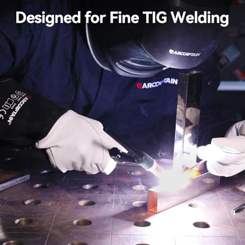 ARCCAPTAIN Soft Goat Grain TIG Welding Gloves with High Dexterity, 4-Inch Extended Cuff, Comfortable TIG Gloves with Reinforced Seams, Large - size: Large