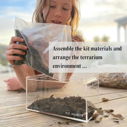 THE MASONRY | Isopod Terrarium Starter Kit | Roly Poly Farm Kit with Acrylic Terrarium and Container Accessories Including Leaf Litter Substrate, Soil Base, Moss, Calcium | Bug Terrarium Kit