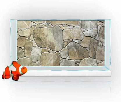 24X12IN Marble Aquarium Background, Art Marble Aquarium Background, Natural Marble Glass Terrarium Background with 8 EVA Double-Sided Tape - color: Stone, size: 24X12in/60X30cm