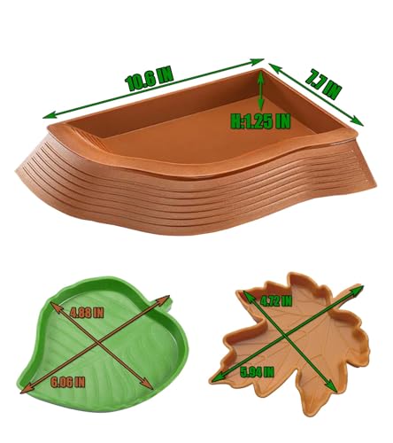 Turtle Water Dish with Ramp, Reptile Pool & Accessories | Turtle water dish with built-in ramp, soaking pool, and food bowl. Pet-safe resin, non-slip base, easy to clean for reptiles.