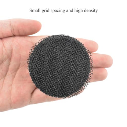 HAHIYO 100PCs 2Inch/5Cm Black Round Glassfibre Flower Pot Hole Mesh Pad Bottom Grid Mat Bonsai Drainage mesh Hole Screens Gasket Prevent Soil Loss Breathable Gasket Drainage Netting for Bonsai - size: Round-2In-50P