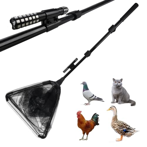 Chicken Catch Net, Animal Catching Capture Net Farm Trapping Pole | for Bird Cat Chicken Bat Duck Goose Raccoon Trap - Withstand 15lb