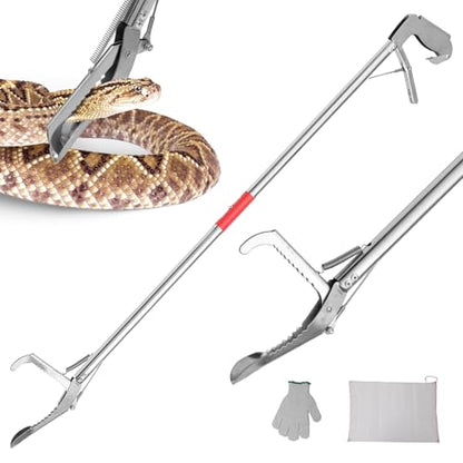 78 Inch Folding Snake Grabber Tool Extra Long Snake Tongs for Extra Safety Snake Grabber is Made of Stainless Steel for Corrosion Resistance High Load Capacity Easy to Clean and Maintain