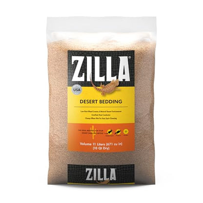Zilla Desert Bedding, Substrate for Reptile Terrariums, Ideal for Bearded Dragons, Uromastyx, and More, 10 Quarts - size: 10 Quarts