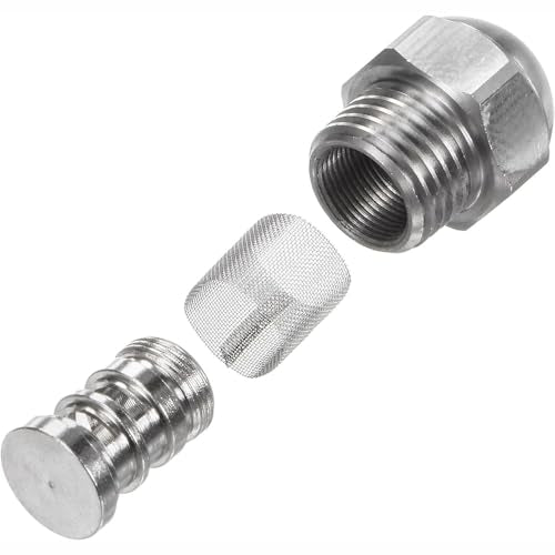 Heavy-Duty 304 Stainless Steel Mist Nozzle, 1/4 BSPT Thread, 0.7mm / 0.028 in Orifice Fine Atomizing Spray Tip, Anti-Clog, Anti-Rust for Outdoor Cooling