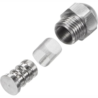 Heavy-Duty 304 Stainless Steel Mist Nozzle, 1/4 BSPT Thread, 0.7mm / 0.028 in Orifice Fine Atomizing Spray Tip, Anti-Clog, Anti-Rust for Outdoor Cooling