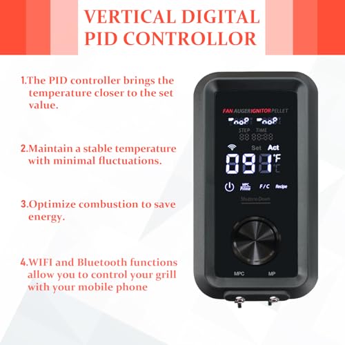 Replacement 80147 Digital PID Vertical Control Board Parts for PBV4PS2, Compatible with Pit Boss Pro Series II 4-Series Wood Pellet Vertical Smoker, Comes with WiFi and Bluetooth Function - size: 80147