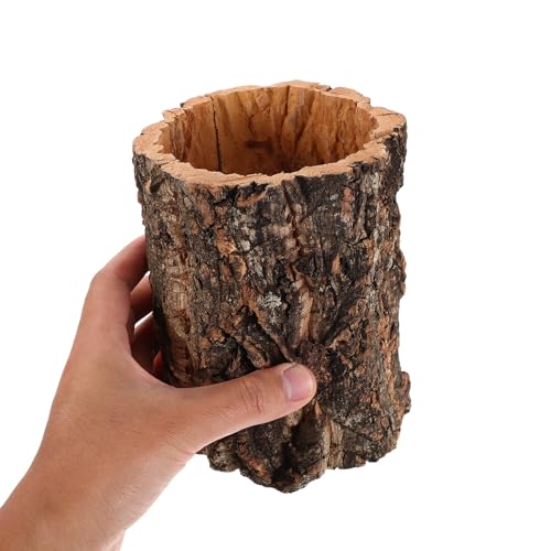 POPETPOP Reptile Hideout Cork Bark: Wood Tree Trunk Climbing Hide Terrarium Decor Shelter Cave for Gecko Lizard Snake Hermit Crab Bearded Dragons Tank Decor, 5. 89 X 4. 91 X 4. 91 Inches - size: 5.89 X 4.91 X 4.91 Inches