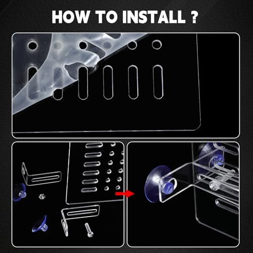 Nuanchu 4 Set Acrylic Fish Tank Divider 17 x 10'' Aquarium Divider Kit Splicable Flexibly Aquarium Divider with Suction Cups Accessories Splicing Board for 30/40/50/65/75/90/125/150 Gallon Tank - size: 17.28 x 10''