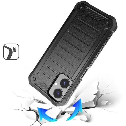 for Cricket Icon 2026 (Regular Version) Premium Tough Hybrid Cover Phone Case + Extreme Band (Black) - color: Black