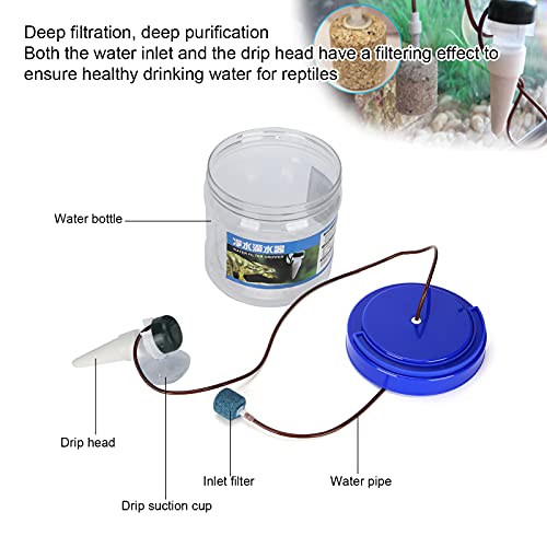 HEEPDD Reptile Water Dripper Kit, Automatic Drip Irrigation System with Adjustable Flow, Quiet Operation for Terrariums, Bearded Dragons, Frogs, Snakes, Geckos, Chameleons