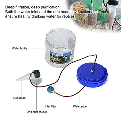 HEEPDD Reptile Water Dripper Kit, Automatic Drip Irrigation System with Adjustable Flow, Quiet Operation for Terrariums, Bearded Dragons, Frogs, Snakes, Geckos, Chameleons