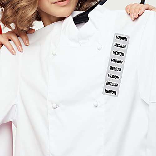 Clothing Size Strip Labels - 1.25" X 5" - 250 Strips Per Roll - Clear with Black and White Ink by Kenco (Medium) - size: Medium