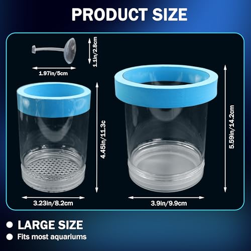 Large Floating Fish Breeding Box, Plastic Clear Breeding Box for Fish Tank | Aquarium Divider Incubator with Suction Cup, Adjustable Isolation Hatchery for Shrimp Guppy