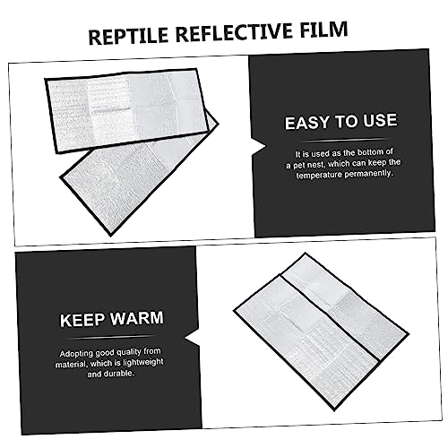 Happyyami 2pcs Reptile Heating Pads Reflective Film Warm Insulation Mat for Snakes Lizards Turtles Design for Cold Environments - size: 68X30X0.1cm