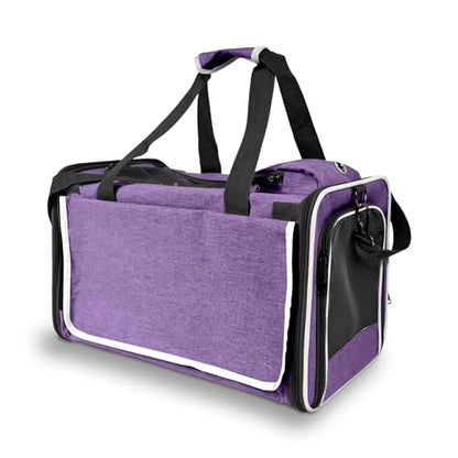 GAPZER Carrying Bag Yorkie Dog Travel Kennel Ventilated Soft Pet Carrier | Privacy Protection Big Kitten Car Travel Cloth Carry Bag up to 20 lbs, Small Animal Portable Mesh Kennel Cage for Vet Visits - color: Purple