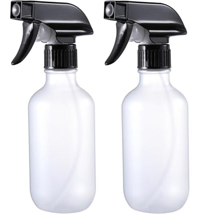 Spray Bottles 2 Pack 10 oz Refillable Plastic Squirt Bottle for Liquid | Fine Mist Water Spray Bottle with Adjustable Stream Nozzle BPA-free Spray Bottle for Hair, Plant, Cleaning, Pet Training - color: 2 Frosted