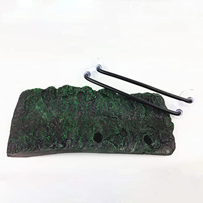 Floating for Turtle Basking Platform with Suction Cups Resin Island Dock for Aquatic Turtles Climbing Height Adjustable