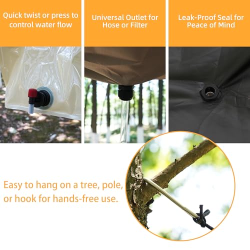 Tredre Hanging Rainwater Collection Kit: 5x5FT Waterproof Tarp & 2.2 Gal Foldable Water Tank | Portable Water Storage for Camping, Hiking, Emergency Survival | Garden, Off-Grid Use