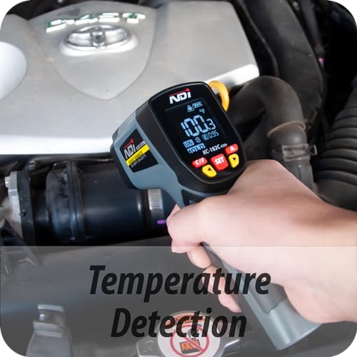 High-Precision Infrared Thermometer Temperature Gun, -58℉ to +2372℉, Multi-Purpose for Cooking, Steel Smelting, Automotive Engine Repair, HVAC IRT Gun with Adjustable Emissivity
