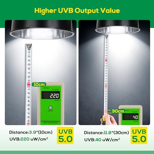 UVB Bulb for Reptiles, 5.0 13W UVB Light for Reptiles, Hygger zoo UVA UVB Reptile Light Bulb Reptile UVB Bulb UVB Light for Hermit Crab Snake Chameleon Reptile Lamp Terrarium Lamp for Tropical Reptile - size: 5.0-5.3 Inch