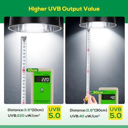 UVB Bulb for Reptiles, 5.0 13W UVB Light for Reptiles, Hygger zoo UVA UVB Reptile Light Bulb Reptile UVB Bulb UVB Light for Hermit Crab Snake Chameleon Reptile Lamp Terrarium Lamp for Tropical Reptile - size: 5.0-5.3 Inch