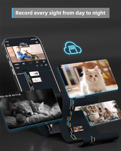 blurams Indoor Camera, 2K Pet Camera 360° Cameras for Home Security with Phone App, Motion Tracking, 2-Way Audio, IR Night Vision, Siren, Compatible with Alexa & Google Assistant - color: Black-1Pack