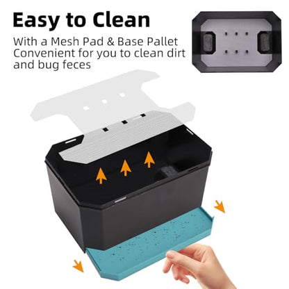 Insect Kepper Box, Cricket Keeper with Feeding Tongs, Breeding and Storage Container Kit for Crickets, Dubia Roaches, Breadworms and Silkworms, Large (Large)