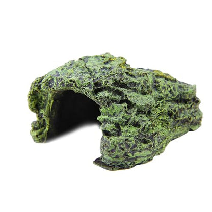 Reptile Hideout Cave Hide Small Resin Shelter Basking Decor for Terrarium Aquarium Gray 1 Pack 3.5 x 2.8 x 1.6 in Rock Style Secure Climbing Hide