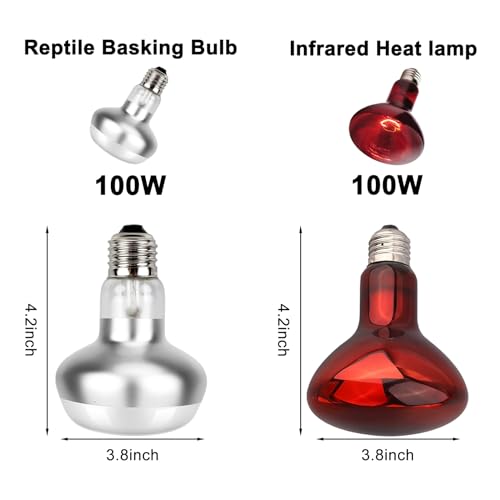 15inch Dual Reptile Light Fixture Dual Dome Reptile Heat Lamp | Max 150W, with 100W Basking Bulb&Infrared Heat Lamp, UVB Light Fixture for Terrarium and Tortoise Habitat - size: 15inch with basking bulb and infrared heat lamp