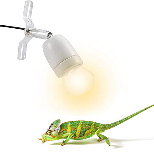 CHICIRIS 300W Lamp Socket, 360° Rotatable Heating Light Adjustable Bracket Kit with One-Button Switch, E26/E27 Ceramic Lamp Holder, for Aquarium, Lizard, Tortoise, Snake (Without